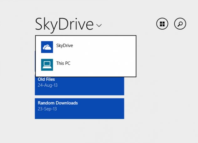 SkyDrive-gebruikersinterface