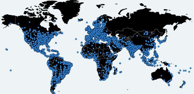 Necurs Botnet-infectiekaart