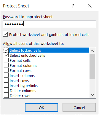 Bescherm blad met wachtwoord in Excel