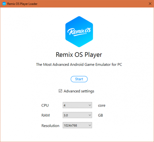 Remix OS Player Eerste configuratie uitvoeren