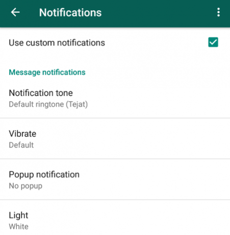 whatsapp aangepaste meldingen