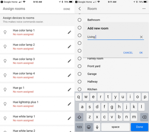 Hoe u uw Google Home instelt en gebruikt, wijs kamers Google Home toe