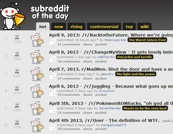 Meta - 7 Awesome Subreddits Alles over Reddit reddit oftheday