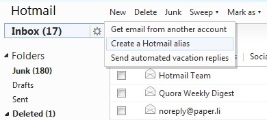 Voer eenvoudig een volledige revisie van uw Hotmail-inbox uit en onderhoud deze 14 aliassen