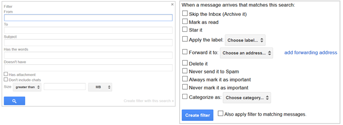 Gmail-instellingen maken filter