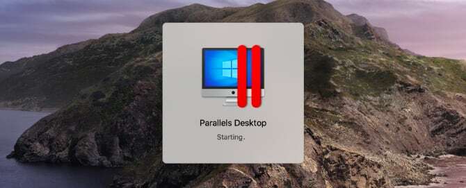 Parallels Desktop wordt gestart