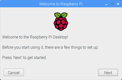 Raspbian's nieuwe startfunctie