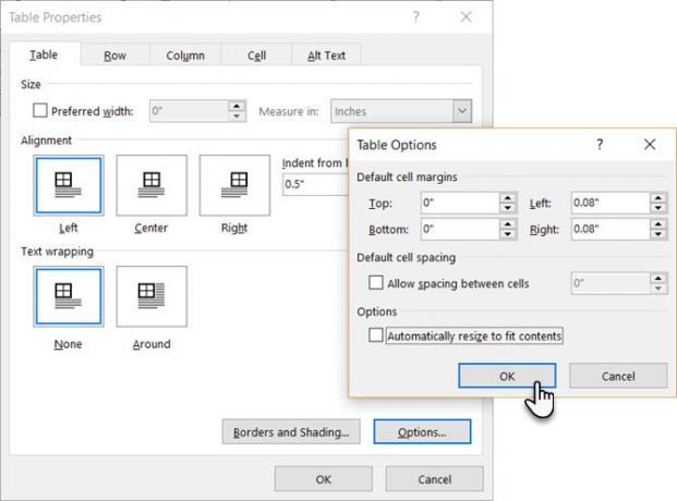 Microsoft Word - Formaat van tabel niet wijzigen