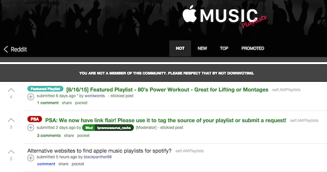 Reddit-amplaylists