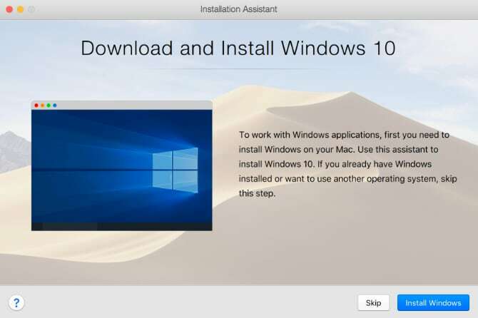 Parallels kan Windows 10 voor u downloaden