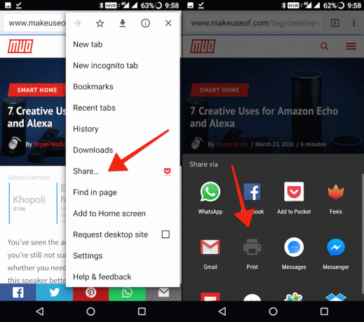 webpagina converteren naar PDF in Chrome voor Android 3