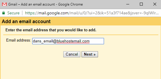 Voeg Bluehost-mail toe aan Gmail