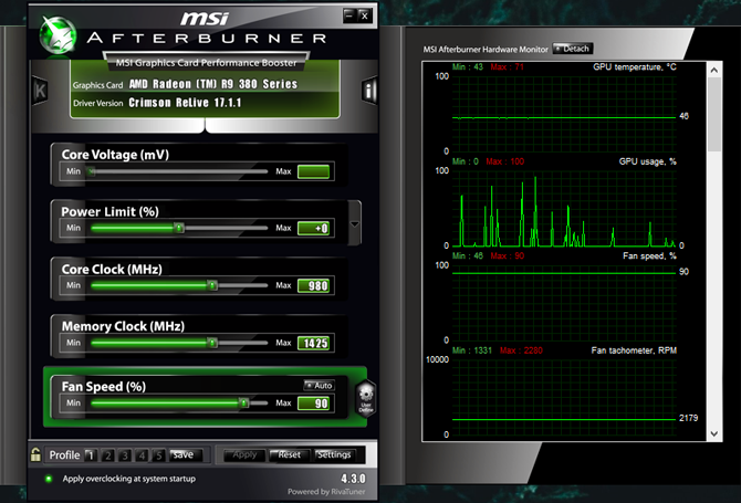 msi afterburner programma screenshot