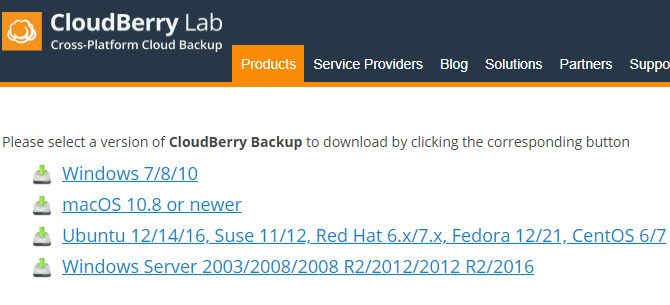 CloudBerry Backup beschermt bestanden op Windows, Mac en Linux 01 CloudBerry Backup-platforms