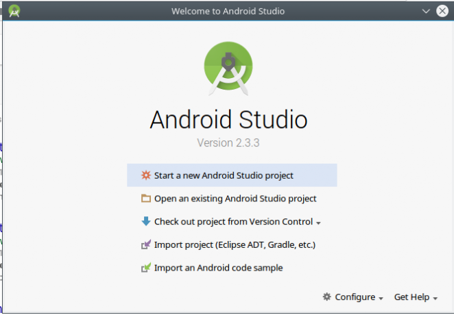 android maak app androidstudio start