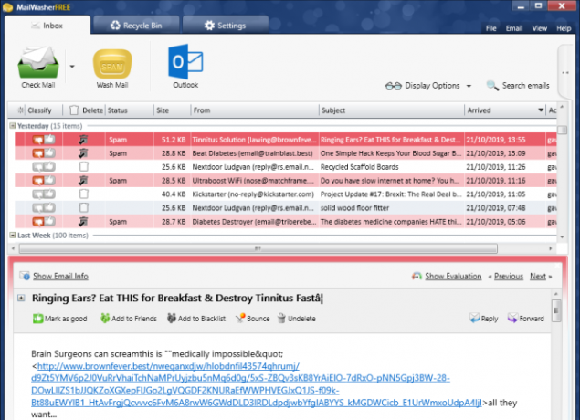 vooruitzichten spamfilter mailwasher pro