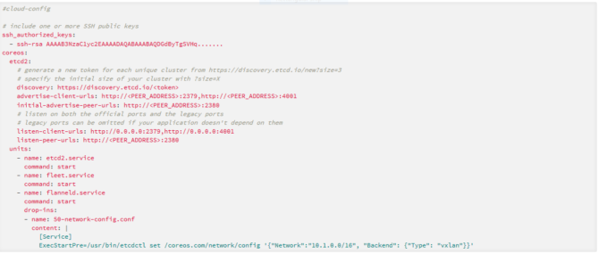 CoreOS Cloud Config-voorbeeld