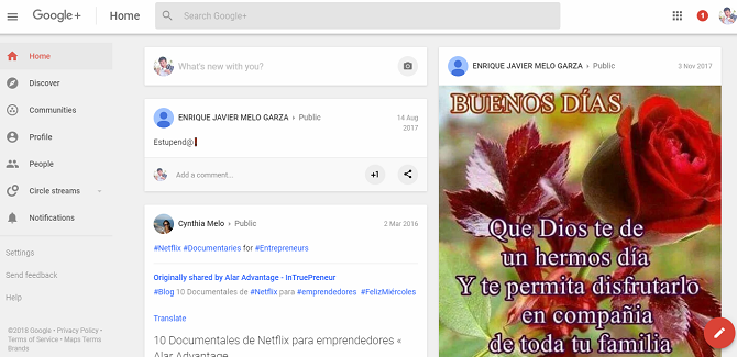 google plus homepage