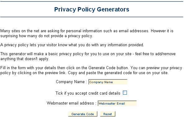 privacybeleid generator