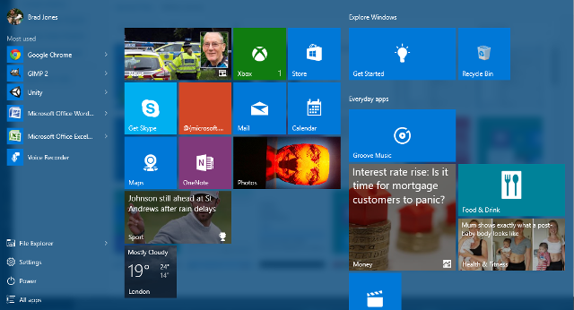 Startmenu Windows 10