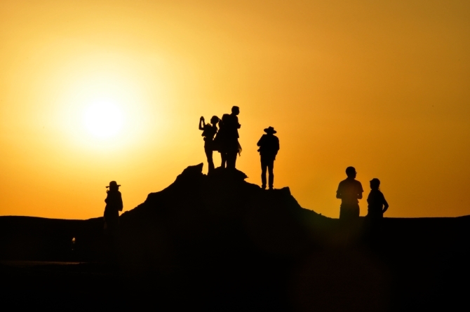 Zonsondergang silhouet foto