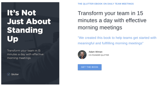 In het gratis e-boek van Qlutter leert u hoe u dagelijkse ochtendvergaderingen kunt houden