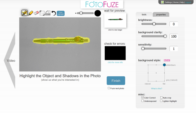 FotoFuze-interface