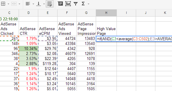 voorbeelden van Google-spreadsheetformules