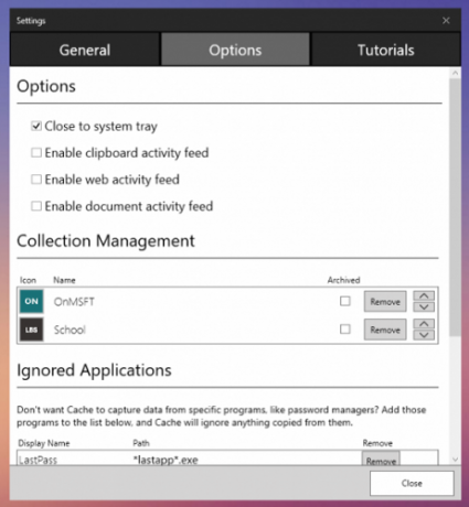 Microsoft Cache-opties