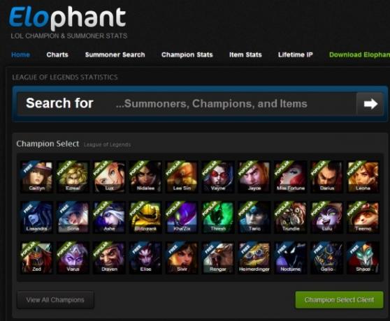 2 Geweldige sites voor League Of Legends Statistieken en analyse elophant 1