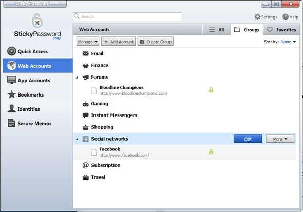 Sticky Password Pro 6.0: Houd uw wachtwoorden veilig en georganiseerd [Giveaway] sticky wachtwoord accountgroepering