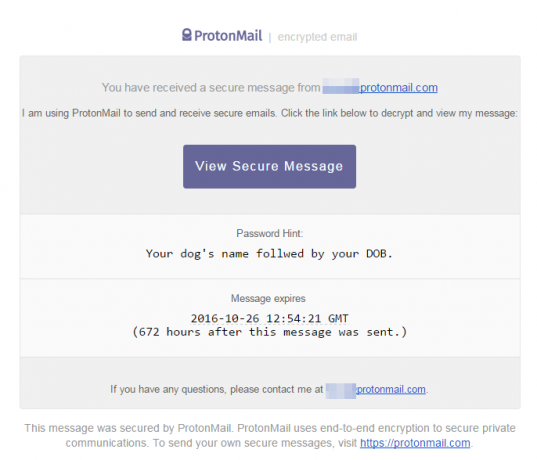 ProtonMail gecodeerd bericht verzonden