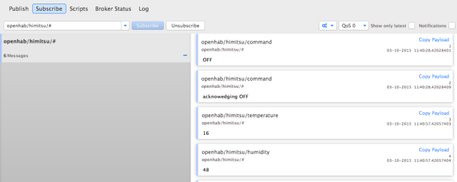 mqtt arduino berichten komen terug