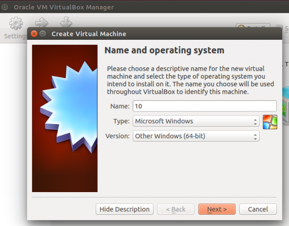 Dit is een schermopname van een van de beste Windows-programma's. Het heet VirtualBox Create Virtual Machine