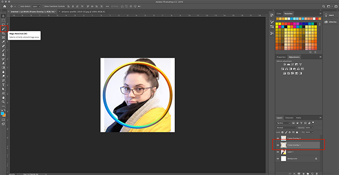 Virtuele fotolijst maken Photoshop Selecteer afbeelding