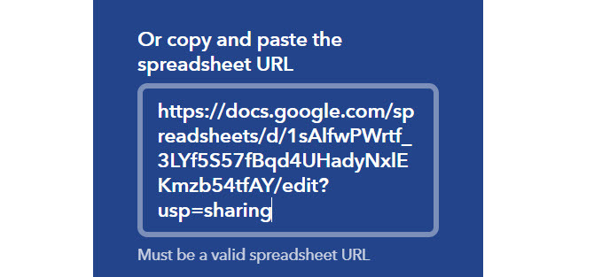 google sheets delen url