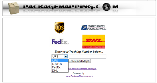 Volg UPS, USPS, FedEx en DHL pakketten