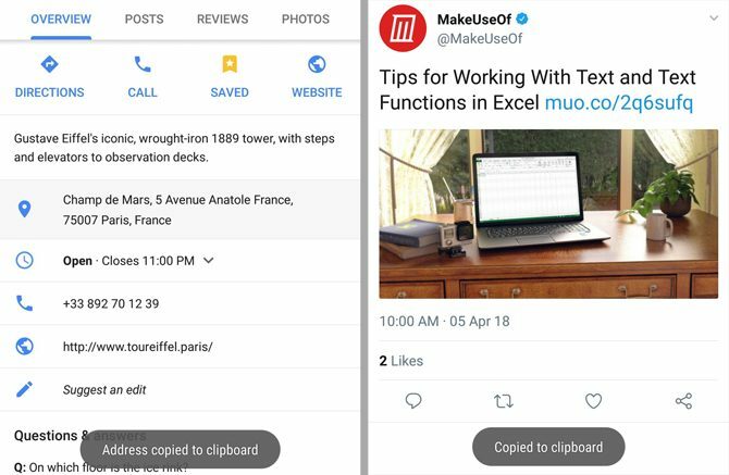 kopiëren en plakken op Android - Google Maps en Twitter Copy Text