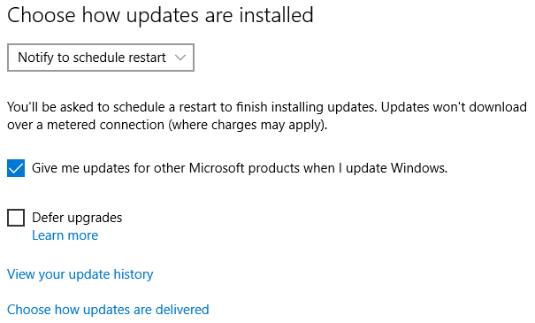 Windows 10 Kies hoe updates worden geïnstalleerd