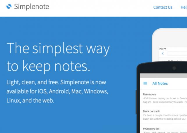 Simplenote-homepage-view