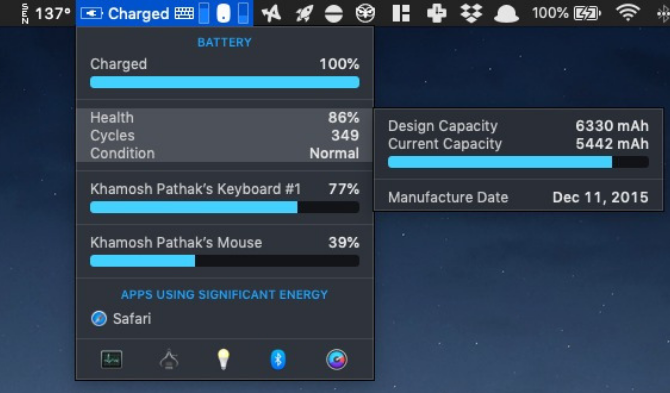 istat menu's mac batterijbesparende app