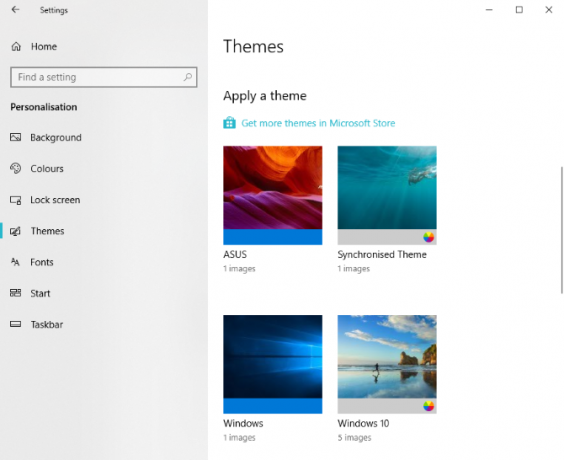 Kies uw Windows 10-thema