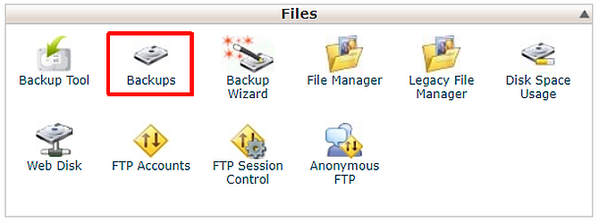 back-ups in cpanel