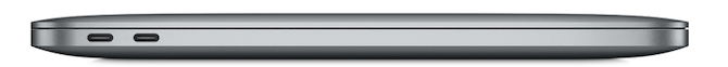 Thunderbolt 3-poorten op een Macbook Pro