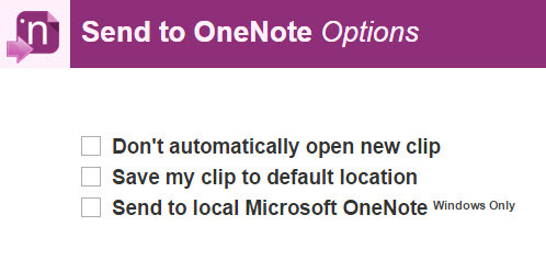 Verzenden naar OneNote Chrome-extensie