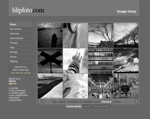 Top 4 fotowebsites om één foto elke dag te delen BlipBrowse