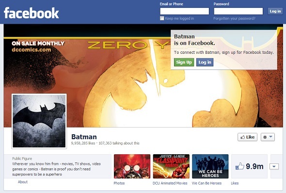 10 fictieve personages die waanzinnig populair zijn op Facebook Facebook Batman