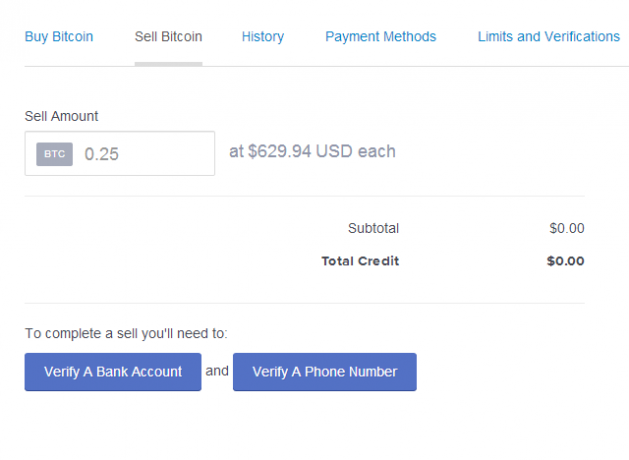 CoinBase Verkoop Bitcoins