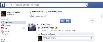 Facebook-snapper status-screenshot