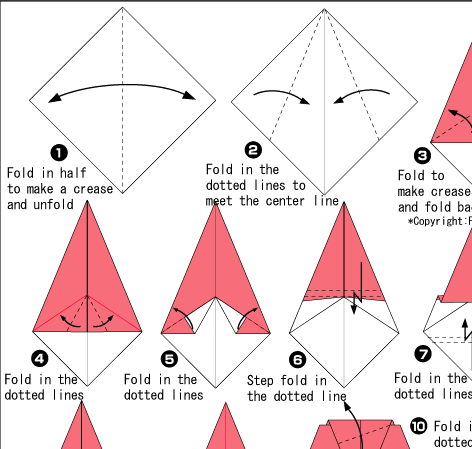 eenvoudige origami-diagrammen